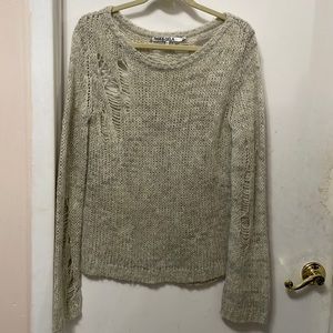 Distressed cashmere sweater